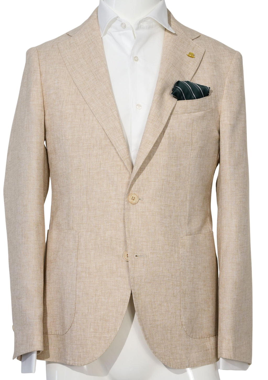 Giacca monopetto in lino beige
