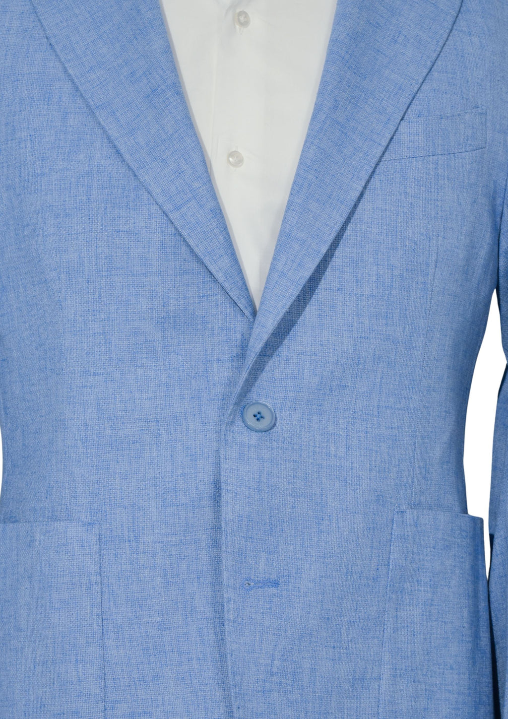 Giacca monopetto in lino celeste