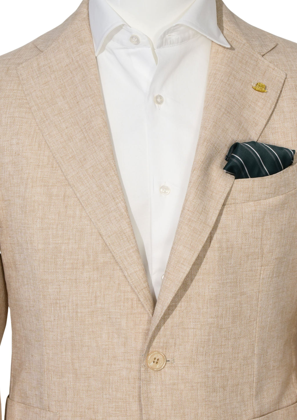 Giacca monopetto in lino beige