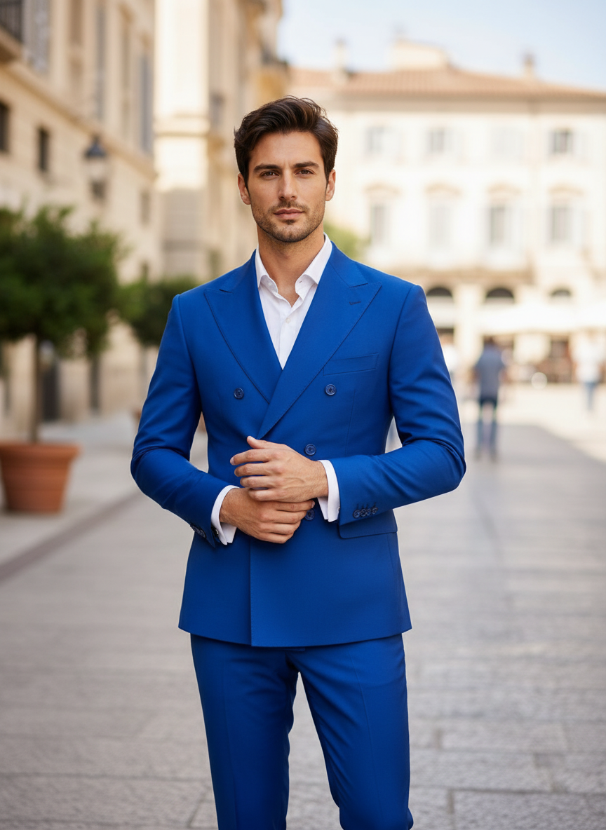 Abito Doppiopetto Blu Royal