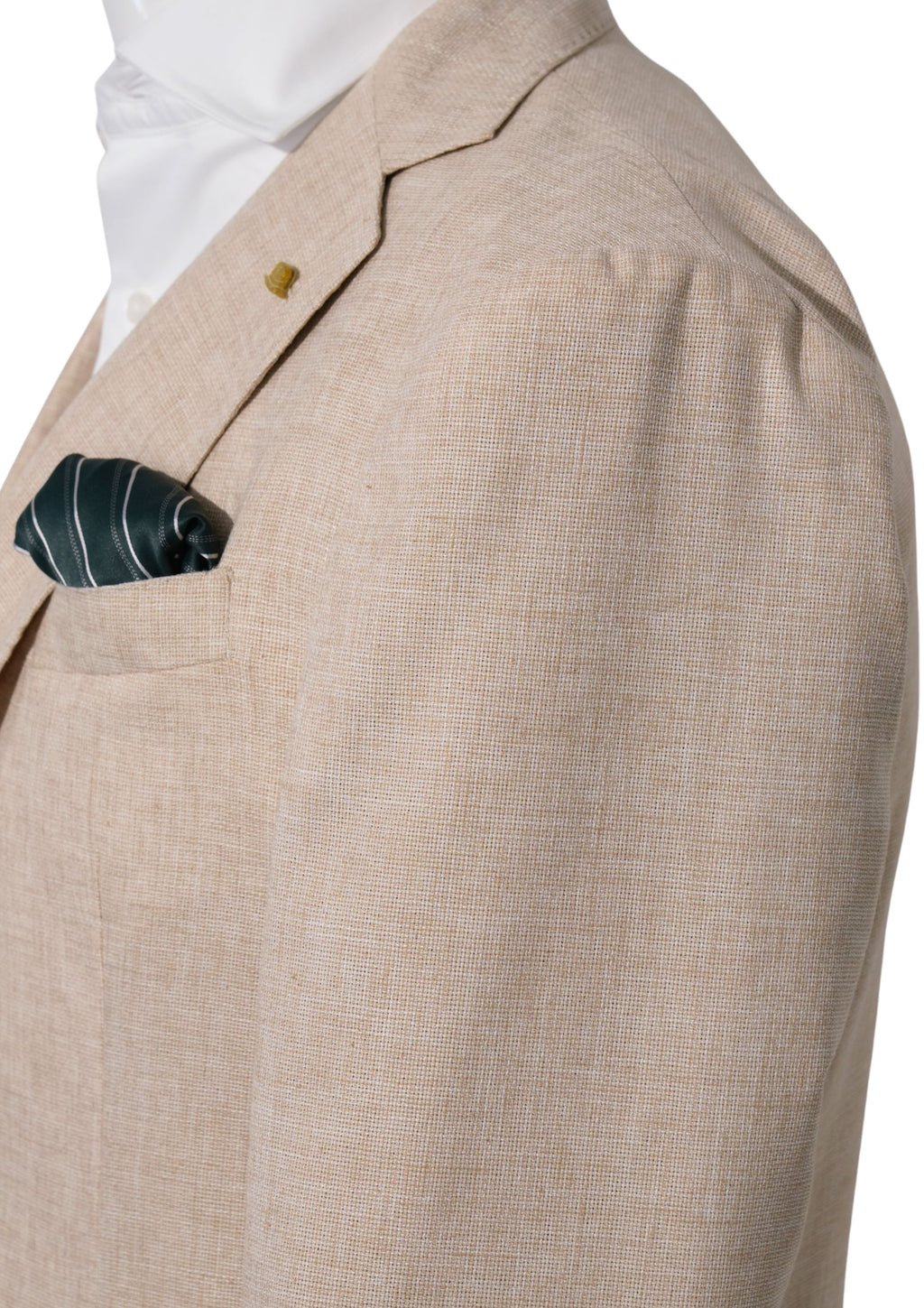 Giacca monopetto in lino beige