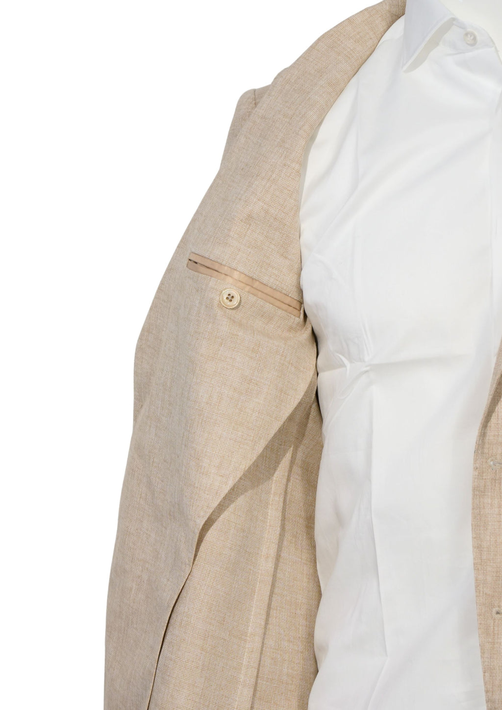 Giacca monopetto in lino beige
