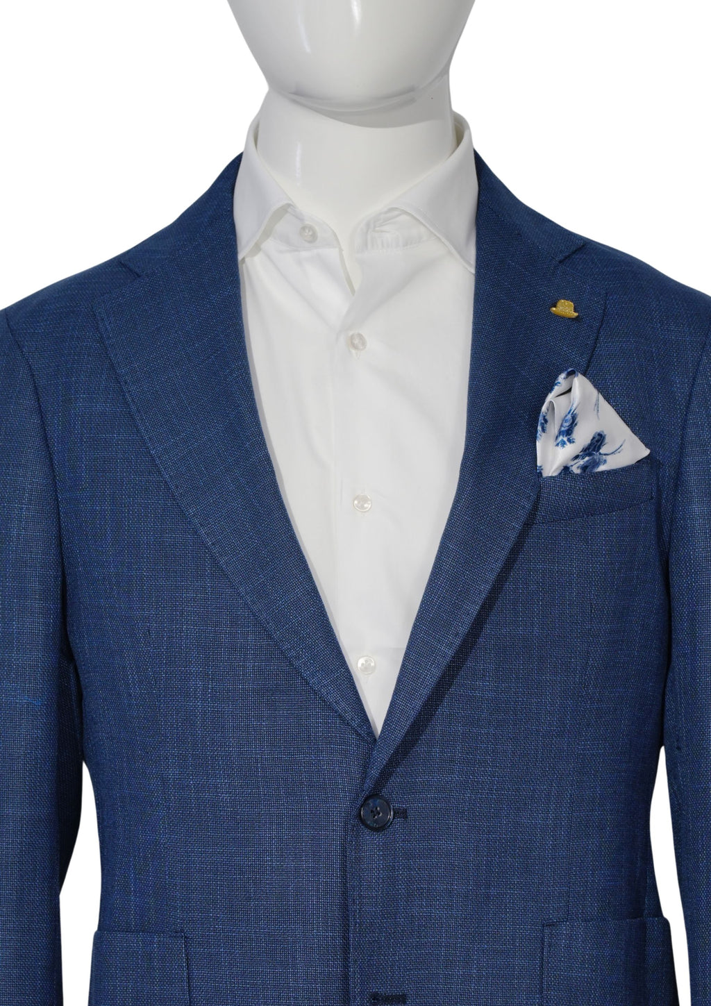 Giacca monopetto in lino denim
