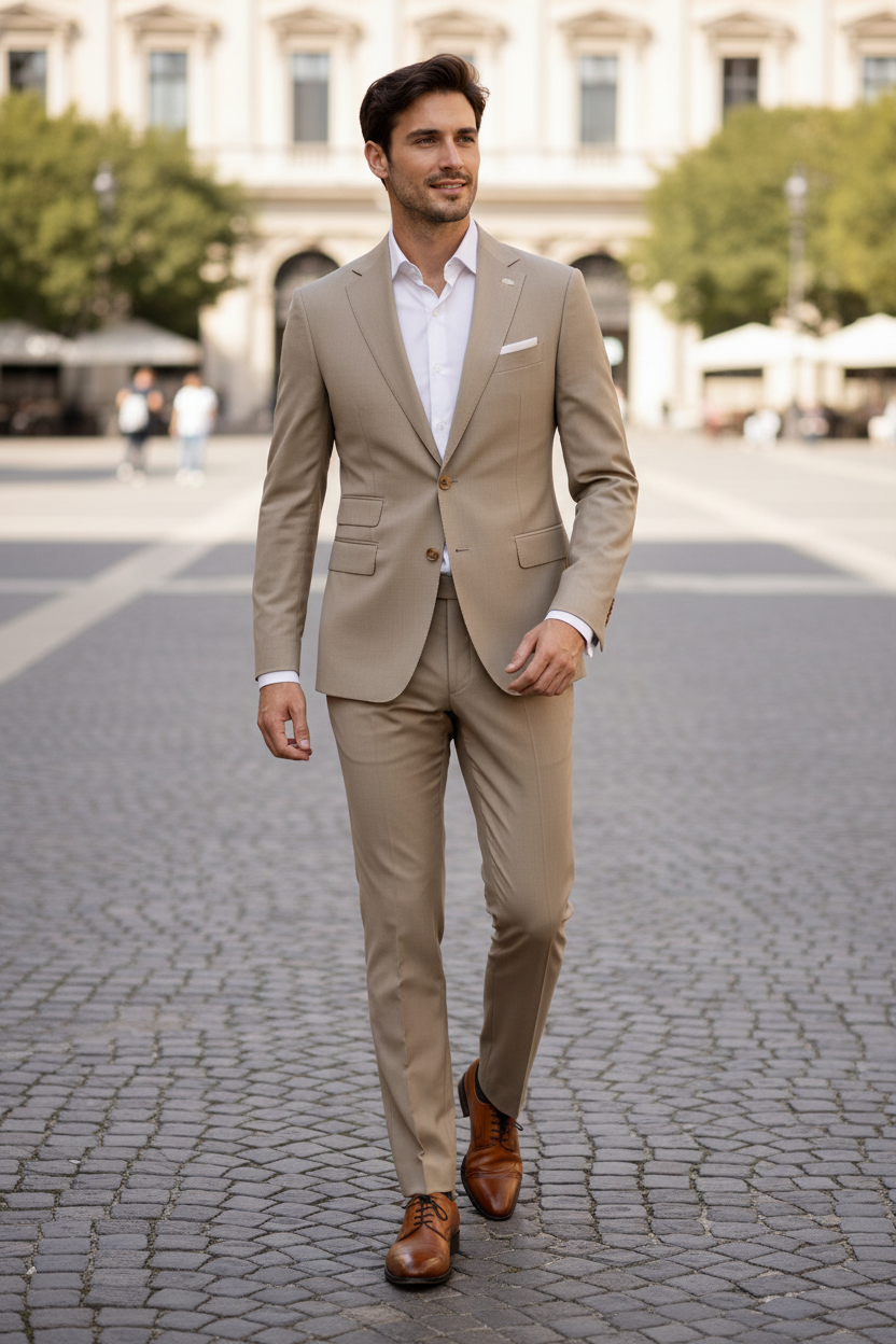 Abito Monopetto beige