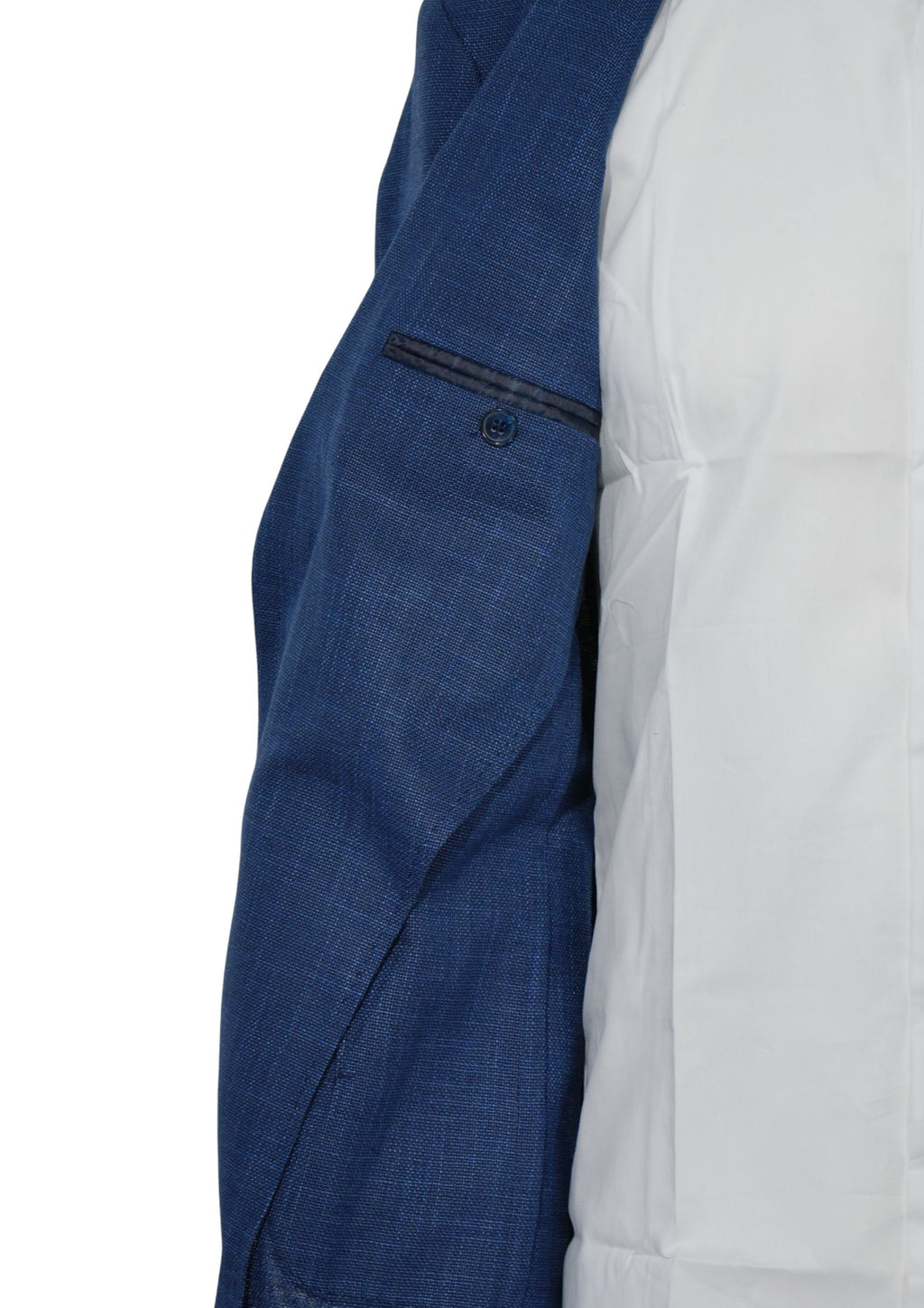 Giacca monopetto in lino denim