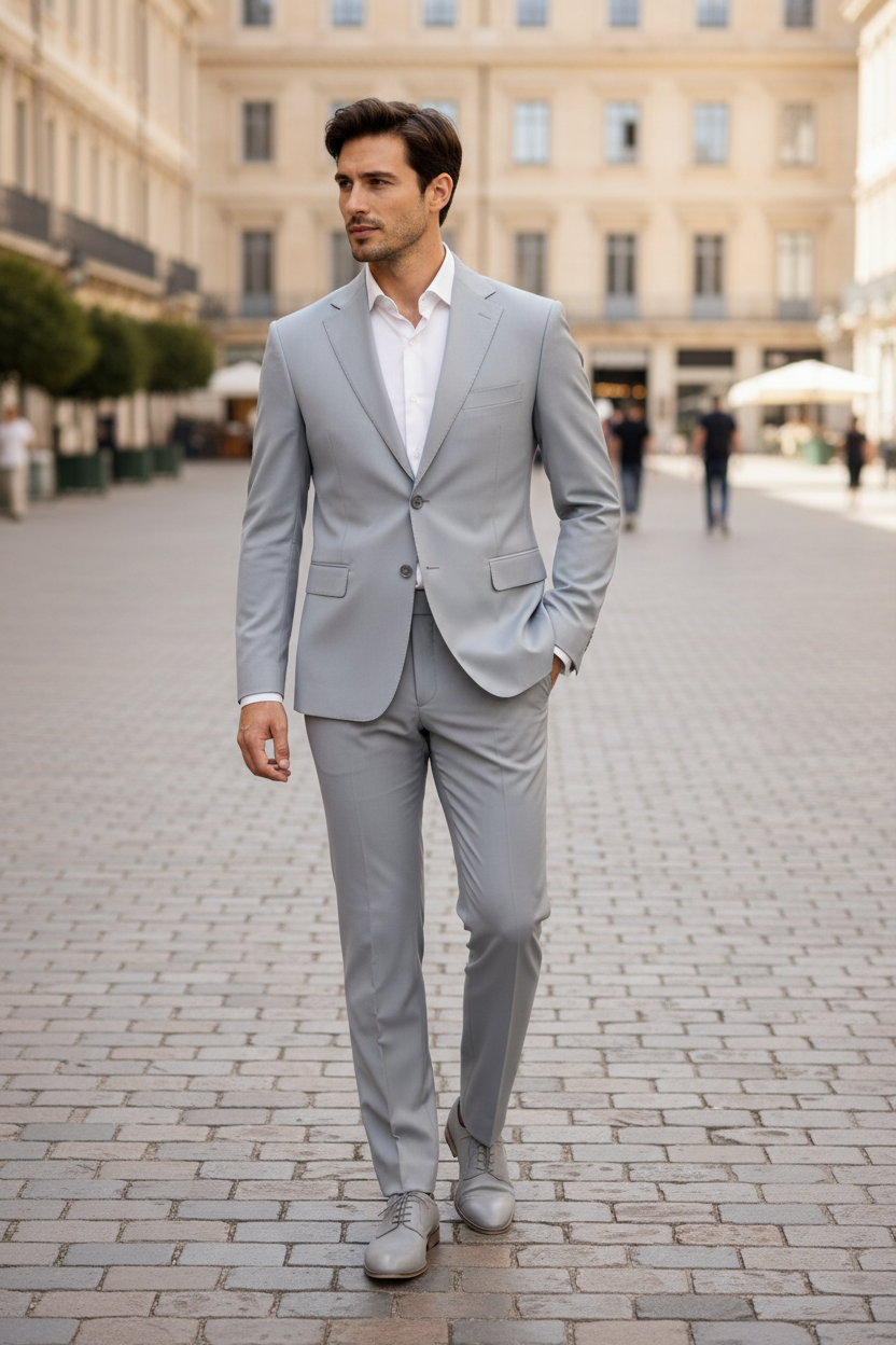Abito Monopetto grigio chiaro